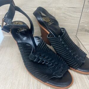 Vince Camuto Black Textured Heels